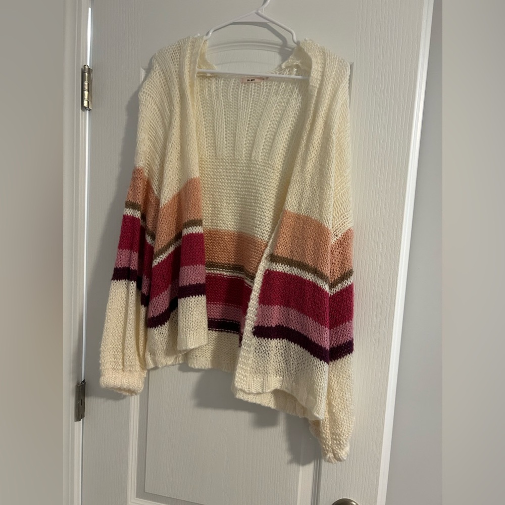Francesca’s Pink Striped Cardigan